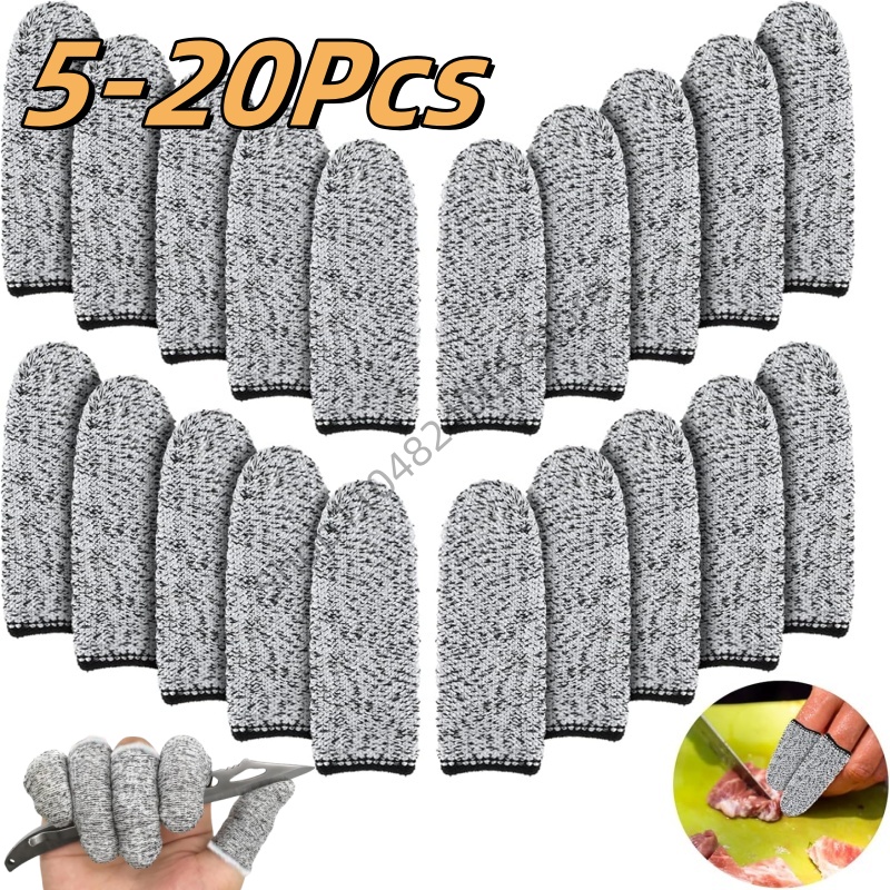 Cut Resistant Glove - 5/20個 5レベル保護 柔軟な高性能耐切創性フィンガーグローブ キッチンでの屋外作業用