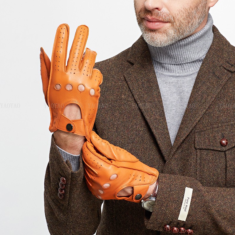 男性用本革手袋,ファッショナブルなアクセサリー,春,本物のシ - Leather Driving Glove のレビューと価格