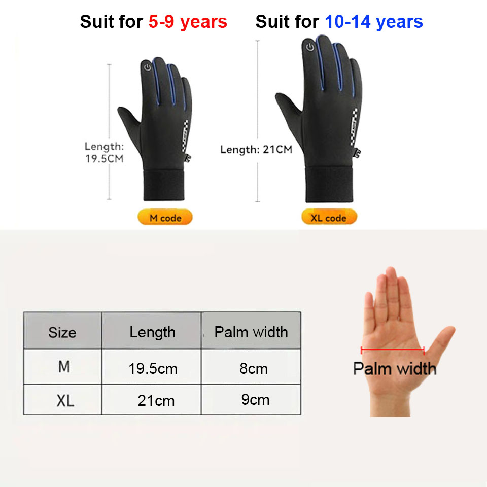 GTUBIKE 子供用手袋 タッチスクリーン アウトドア サ - Ski Glove Waterproof のレビューと価格